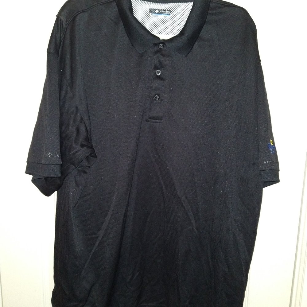 Columbia PFG Omni Shade Black Fishing Polo Shirt Men's sz XL